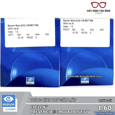 TRÒNG KÍNH 1.60 EyeZen® Prevencia®/MaxAz+BlueUV Chính Hãng ( Tròng Sẵn)